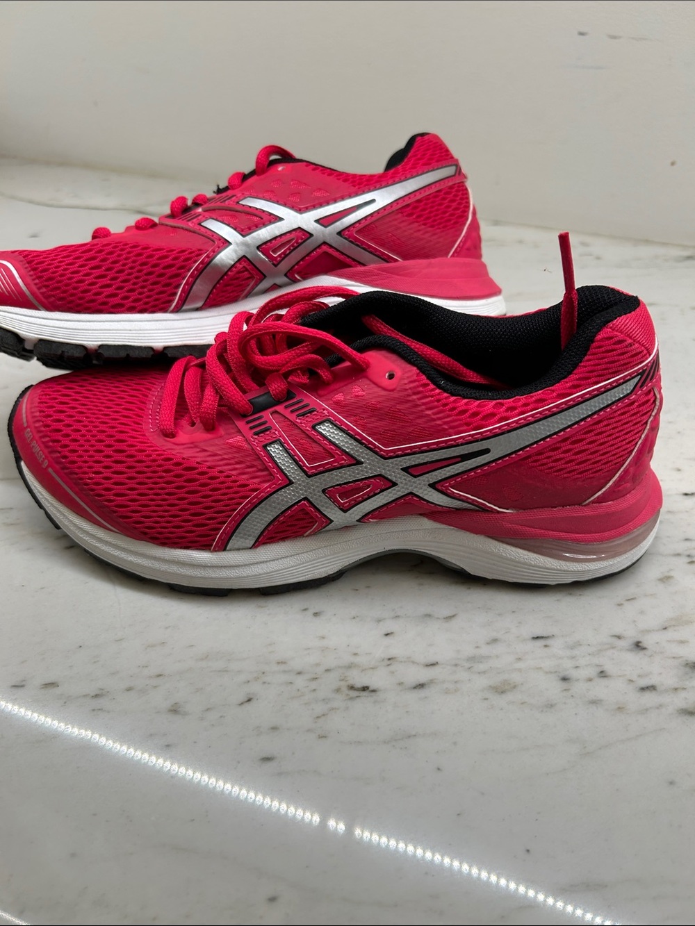 ASICS Women's Athletic Running Shoes - Hot Pink with Silver Gel-Pulse 9